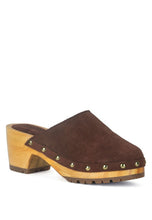 Load image into Gallery viewer, CEDRUS FINE SUEDE STUDDED CLOG MULES