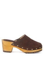 Load image into Gallery viewer, CEDRUS FINE SUEDE STUDDED CLOG MULES