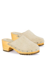 Load image into Gallery viewer, CEDRUS FINE SUEDE STUDDED CLOG MULES