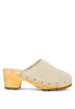 Load image into Gallery viewer, CEDRUS FINE SUEDE STUDDED CLOG MULES