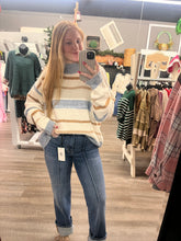 Load image into Gallery viewer, Blue/Tan Multi Stripe Sweater