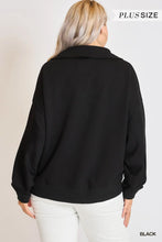 Load image into Gallery viewer, Curvy Black Collared Pullover