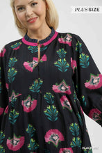 Load image into Gallery viewer, Curvy Black Floral Midi Dress