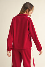 Load image into Gallery viewer, Burgundy Collared Long Sleeve Top