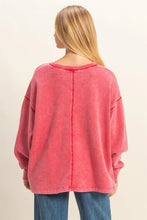 Load image into Gallery viewer, Red Washed VNeck Sweatshirt