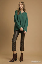 Load image into Gallery viewer, Forest Green Henley Top