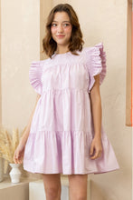 Load image into Gallery viewer, LilacTiered Ruffle-Sleeve Babydoll Dress