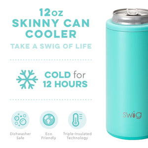 Swig Skinny Can Cooler - Aqua