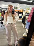 Dark Mocha Mineral Wash Wide Leg Pant