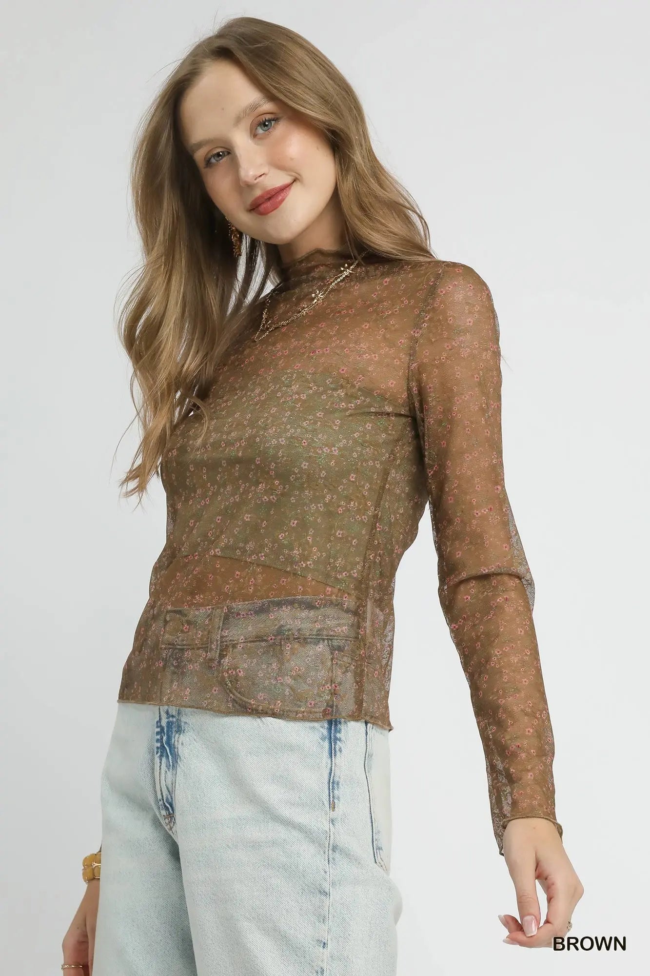 Brown Lace Top