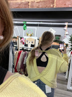 Long Sleeve Backless StitchedTop