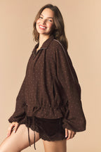 Brown Mini Dot Windbreaker