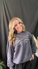 Load image into Gallery viewer, Navy Bow Sweatshirt
