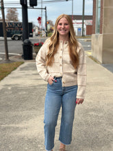 Load image into Gallery viewer, Striped Oatmeal Button Sweater
