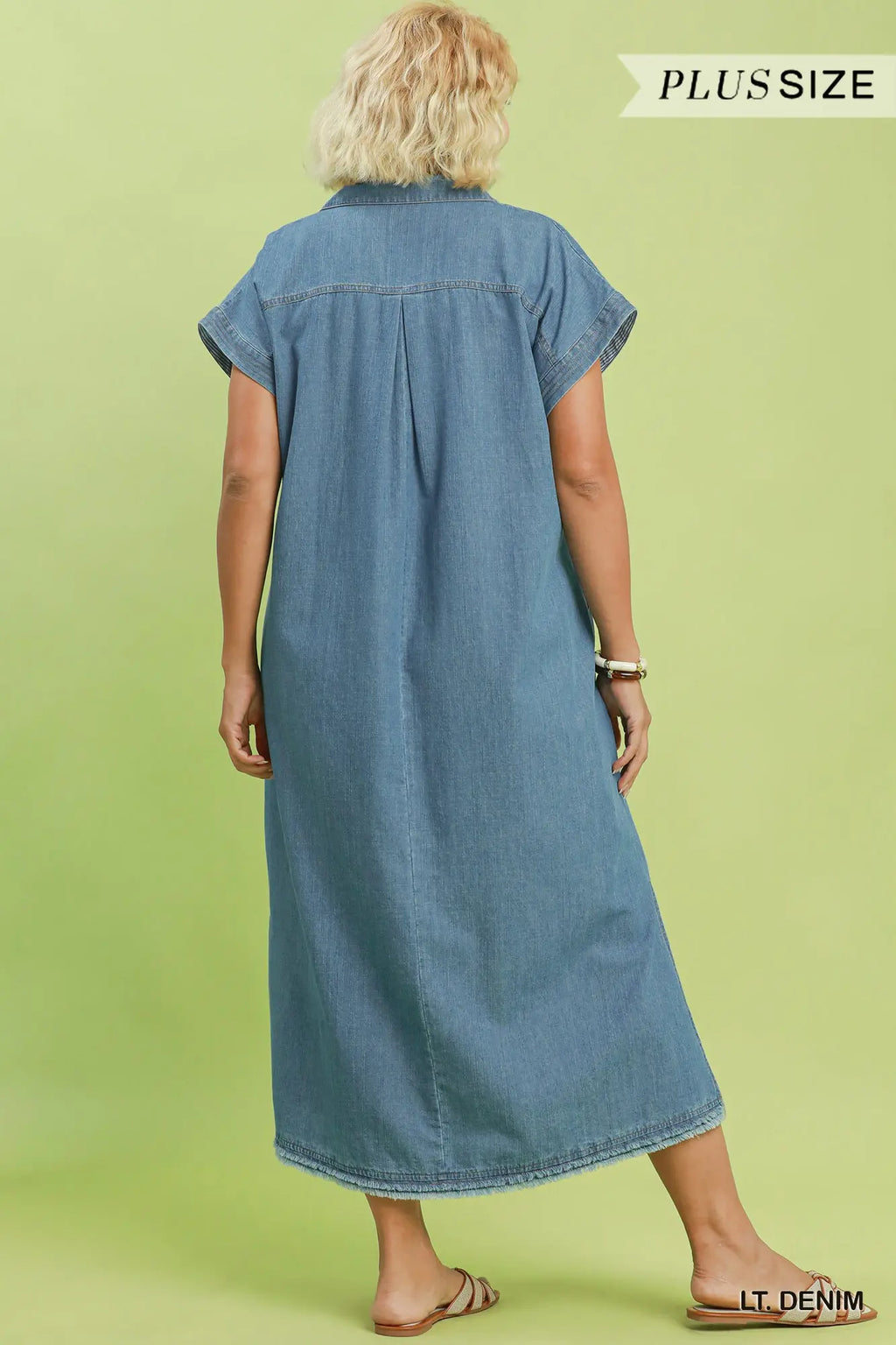 Curvy Stoned Washed Midi Dress