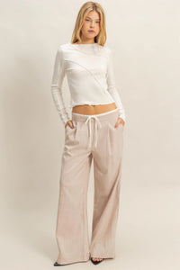 Off White Asymmetrical Fitted Top
