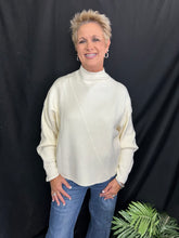 Load image into Gallery viewer, Cream Diagonal Ribbed Sweater
