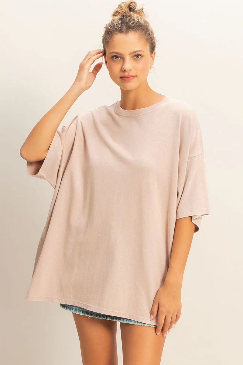 Taupe Oversized Tee