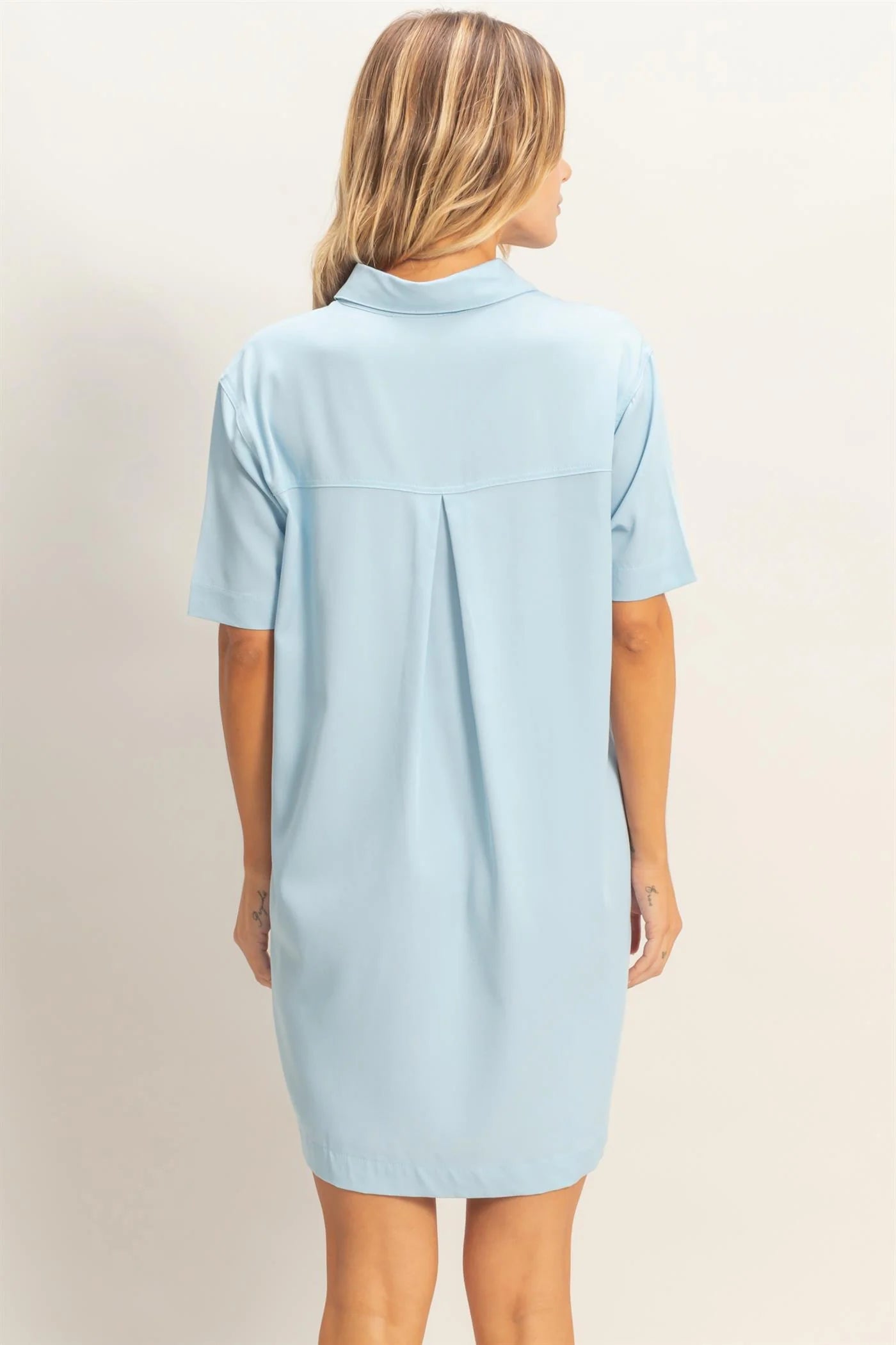 Sky Blue Shirt Dress