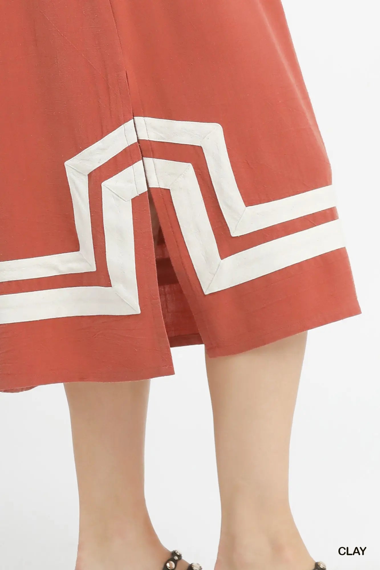 Clay & Cream Linen Dress
