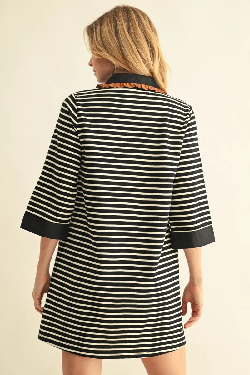 Taupe/Black Stripe Dress