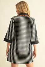 Taupe/Black Stripe Dress