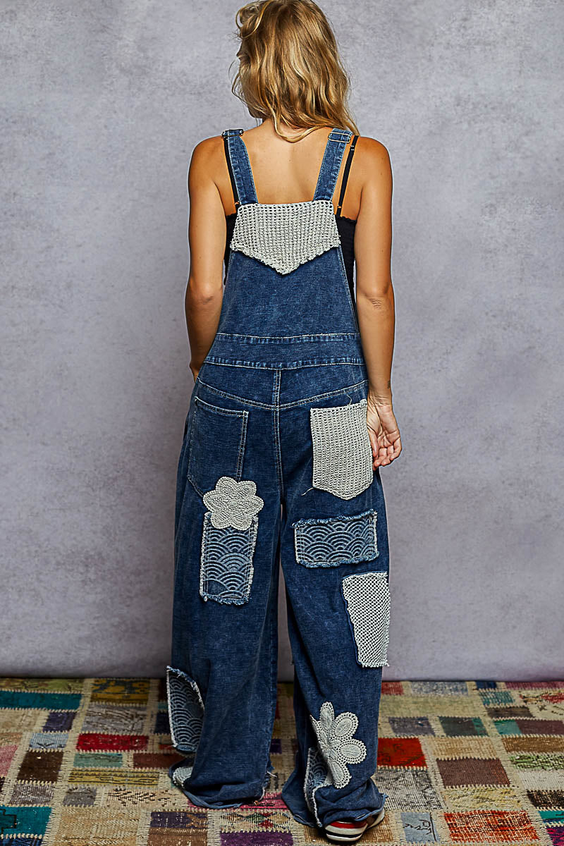 Indigo Patch Overalls