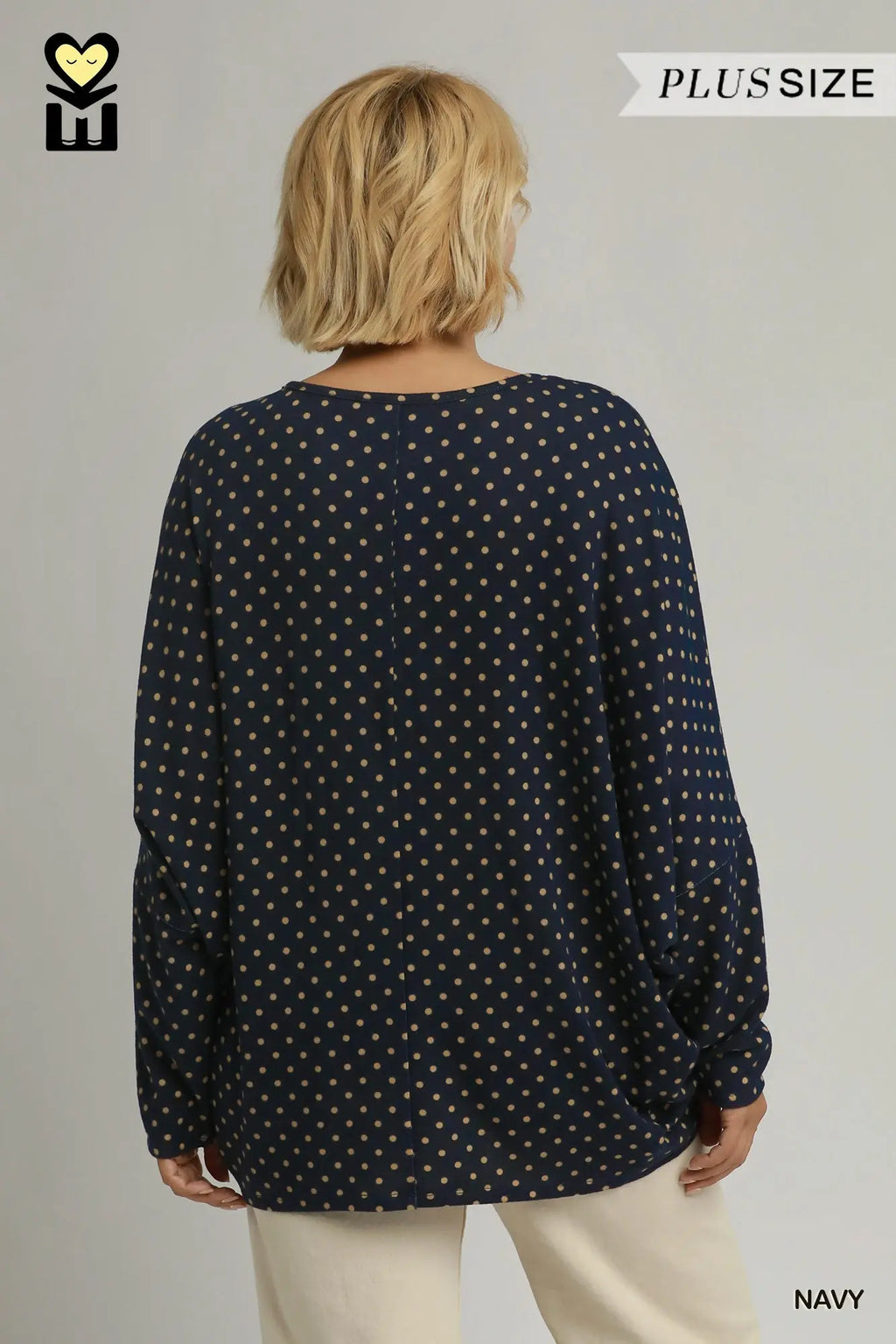 Curvy Navy Polka Dot