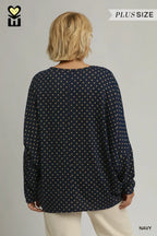 Curvy Navy Polka Dot