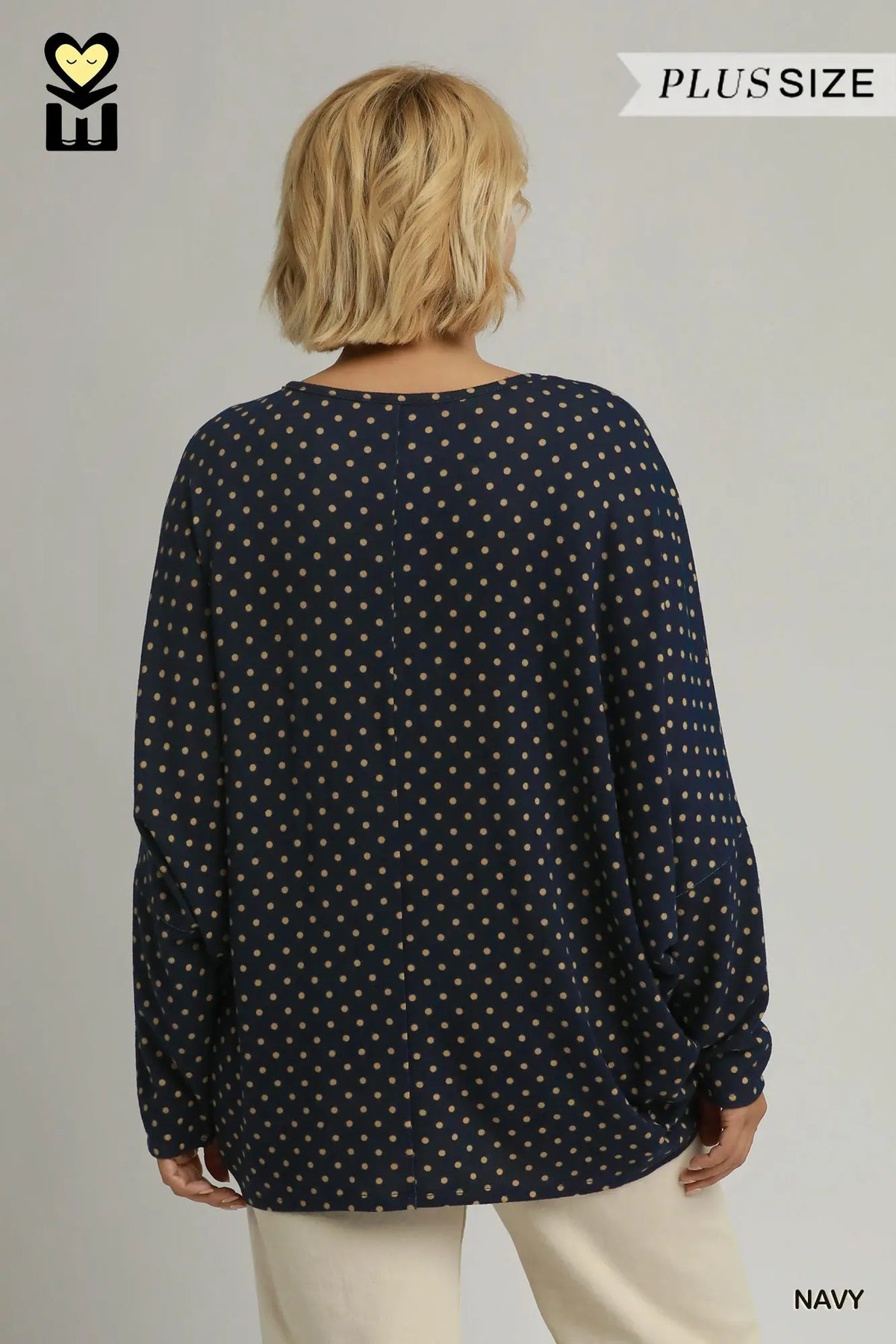 Curvy Navy Polka Dot