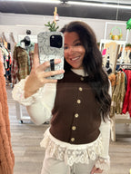 Brown Button Down Vest