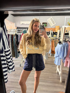 Navy Tassel Tie Shorts