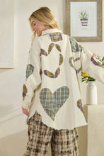 Load image into Gallery viewer, Washed Plaid Heart Button Up
