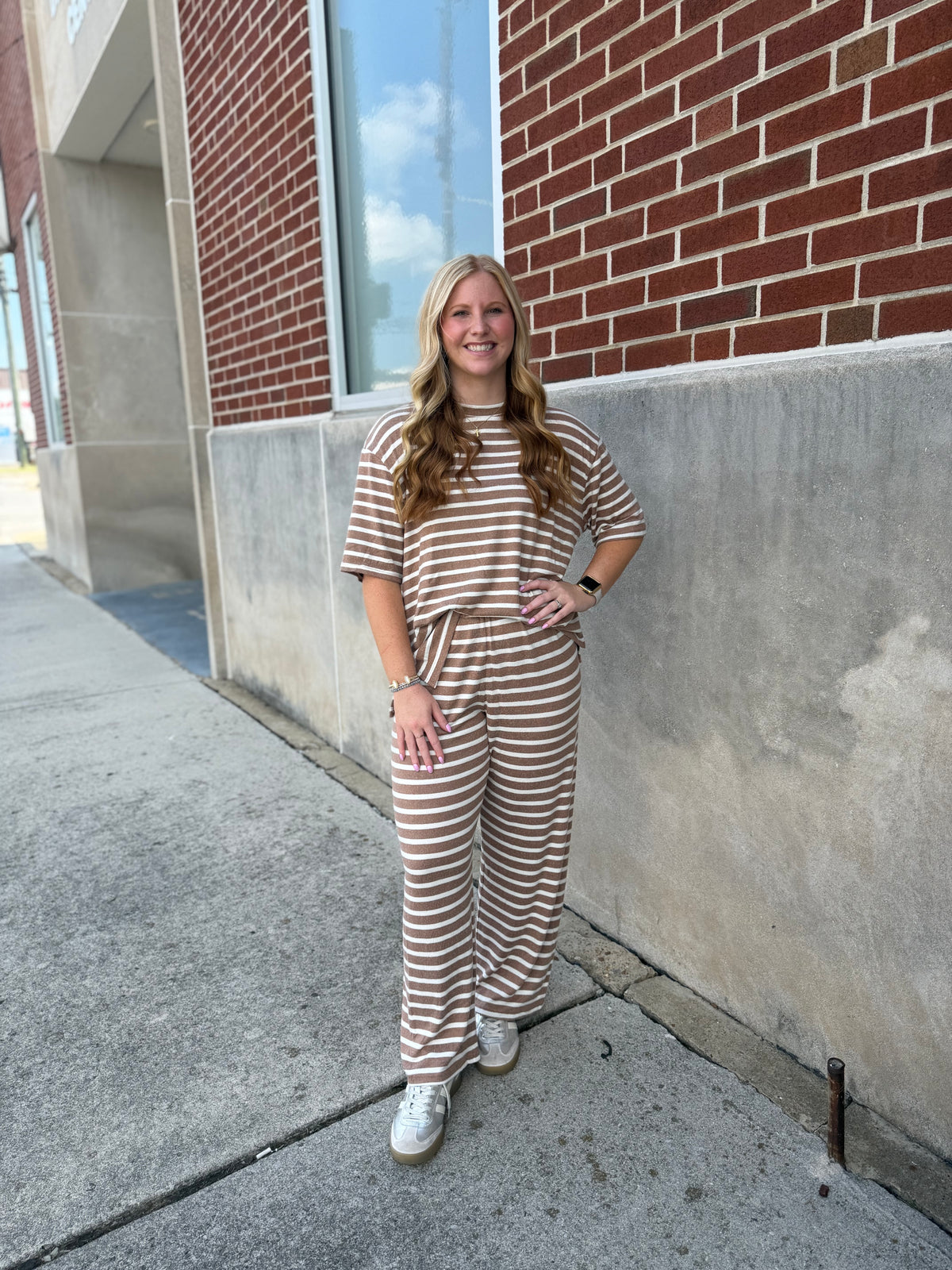 Mocha/Cream Striped Set