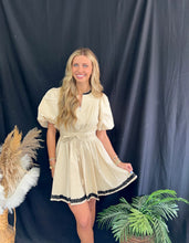 Load image into Gallery viewer, Belted Puff Sleeve Mini Dress
