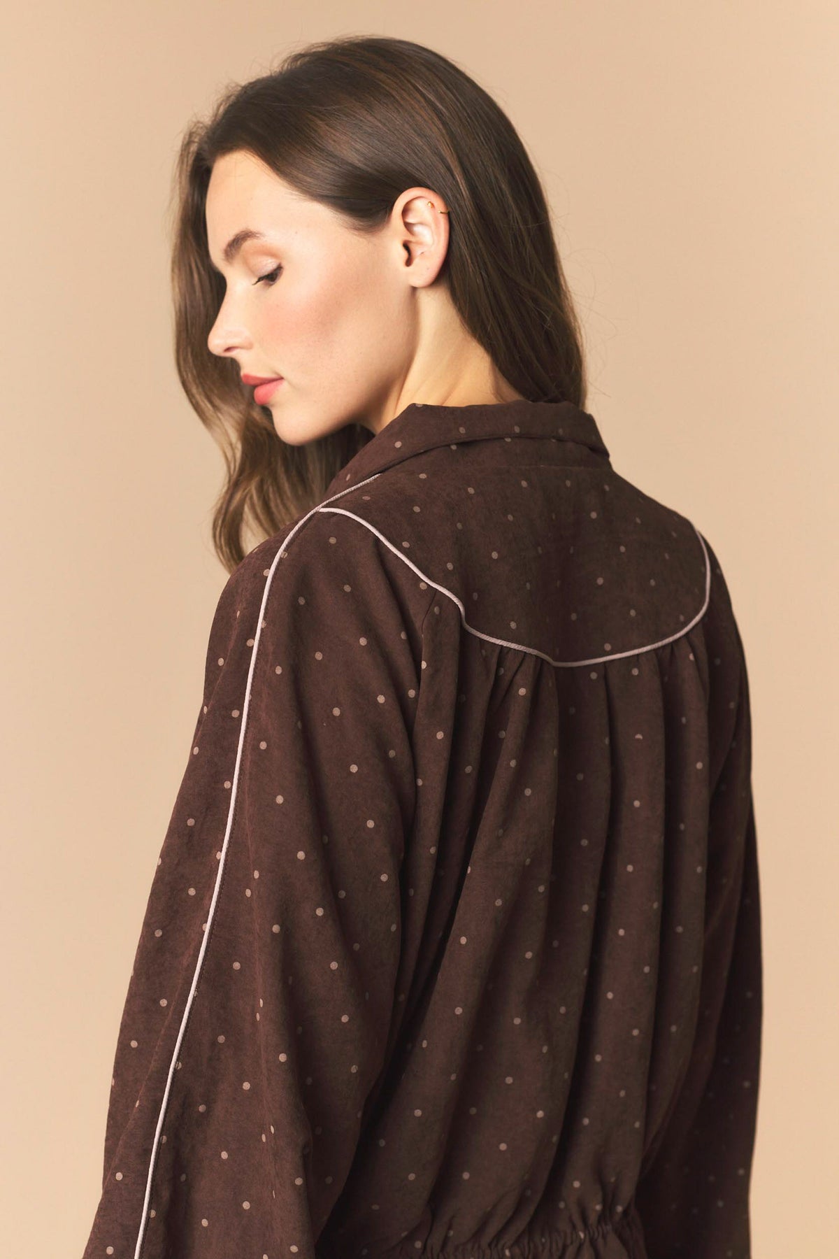 Brown Mini Dot Windbreaker