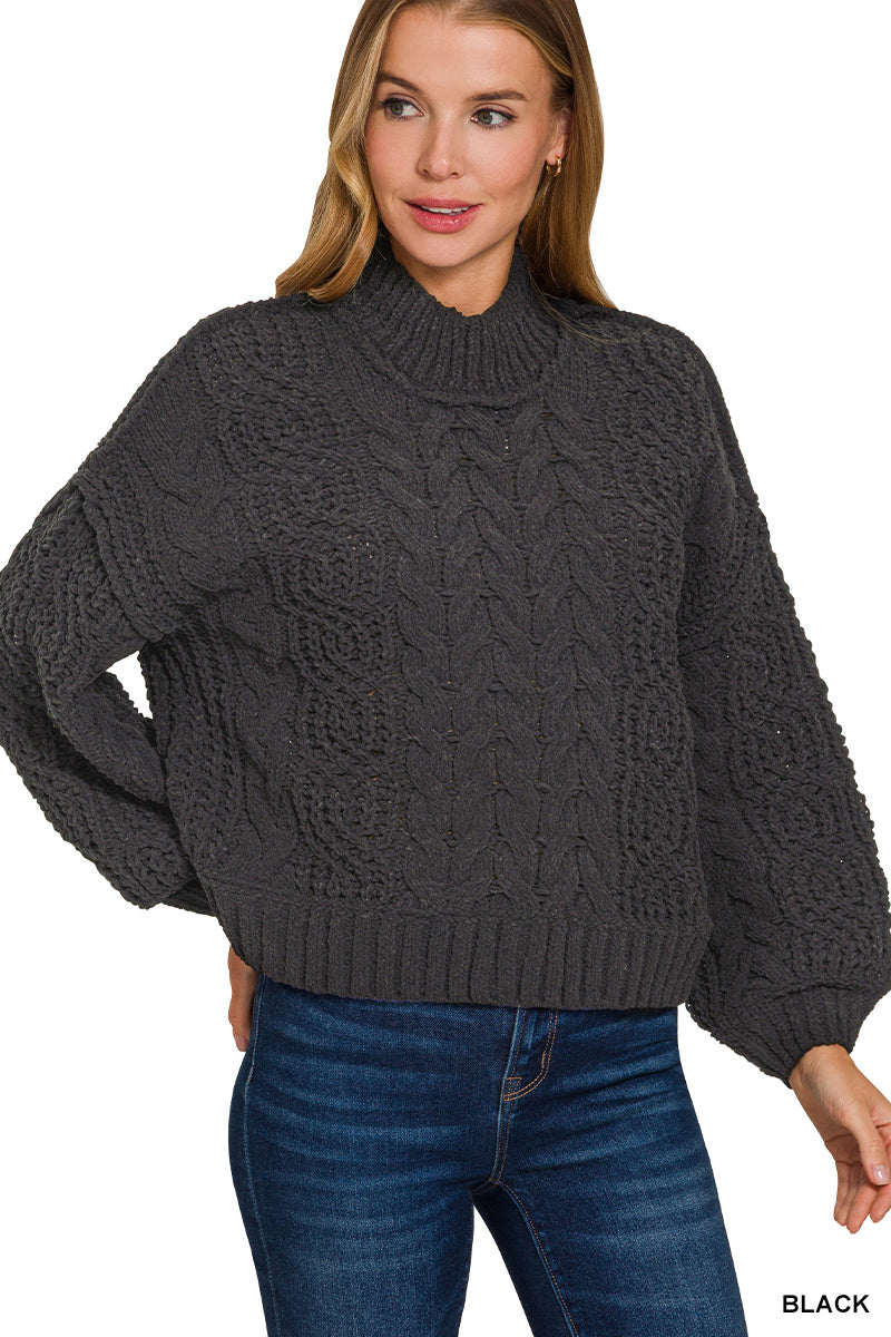 Black Cable Knit Sweater