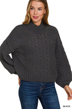 Black Cable Knit Sweater