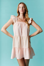 Load image into Gallery viewer, Peach Striped Ruffle Detail Mini Dress

