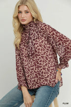 Plum Animal Print Top