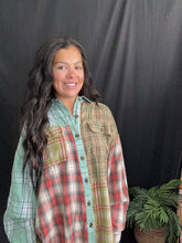 Load image into Gallery viewer, Sage Combo Plaid Shirt
