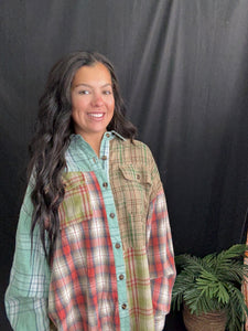Sage Combo Plaid Shirt