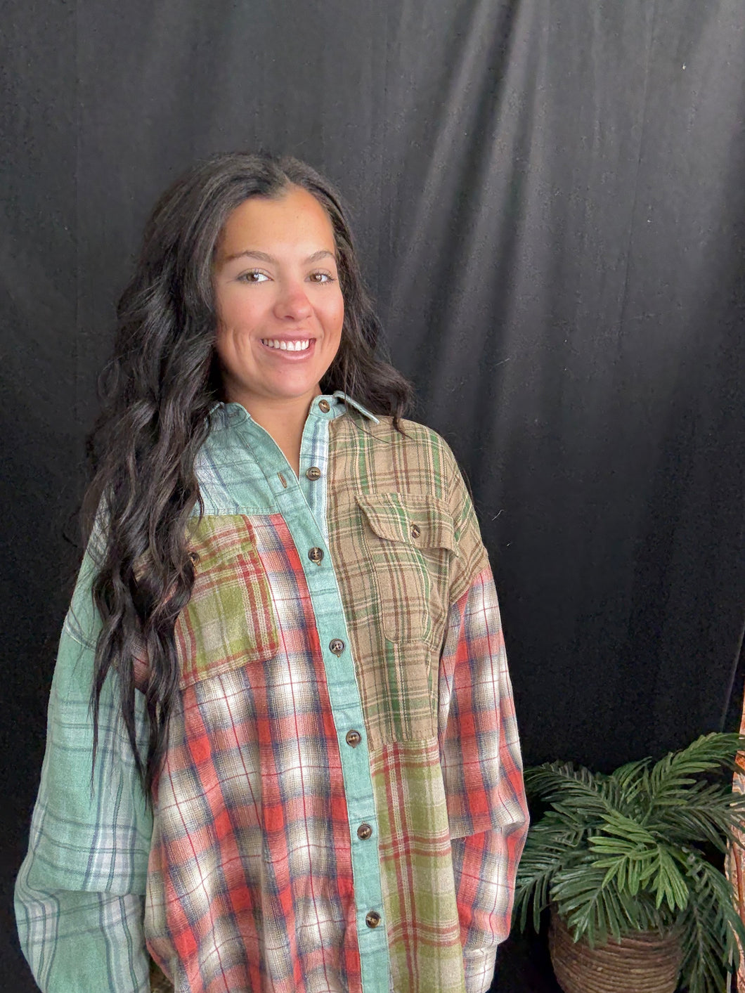 Sage Combo Plaid Shirt