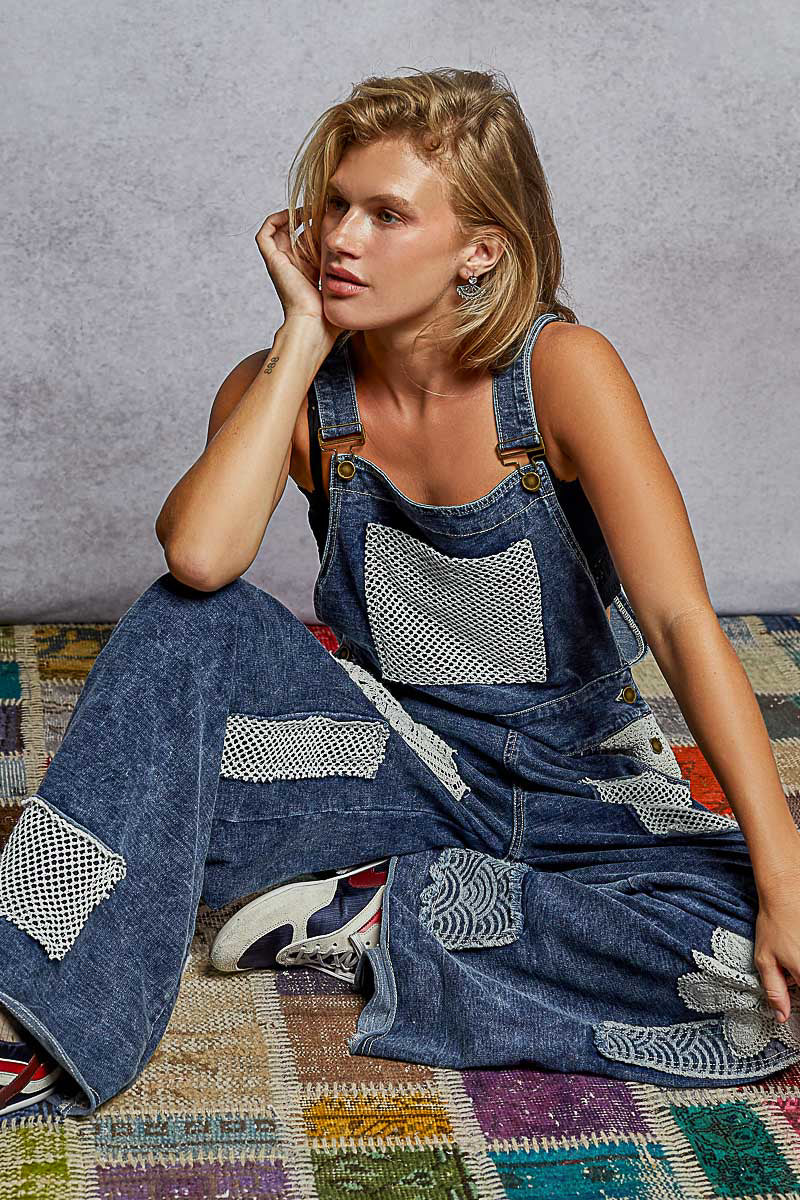 Indigo Patch Overalls