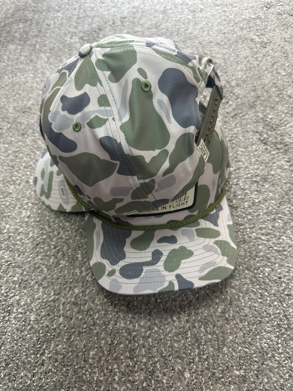 Feathers in Flight Green Camo Hat