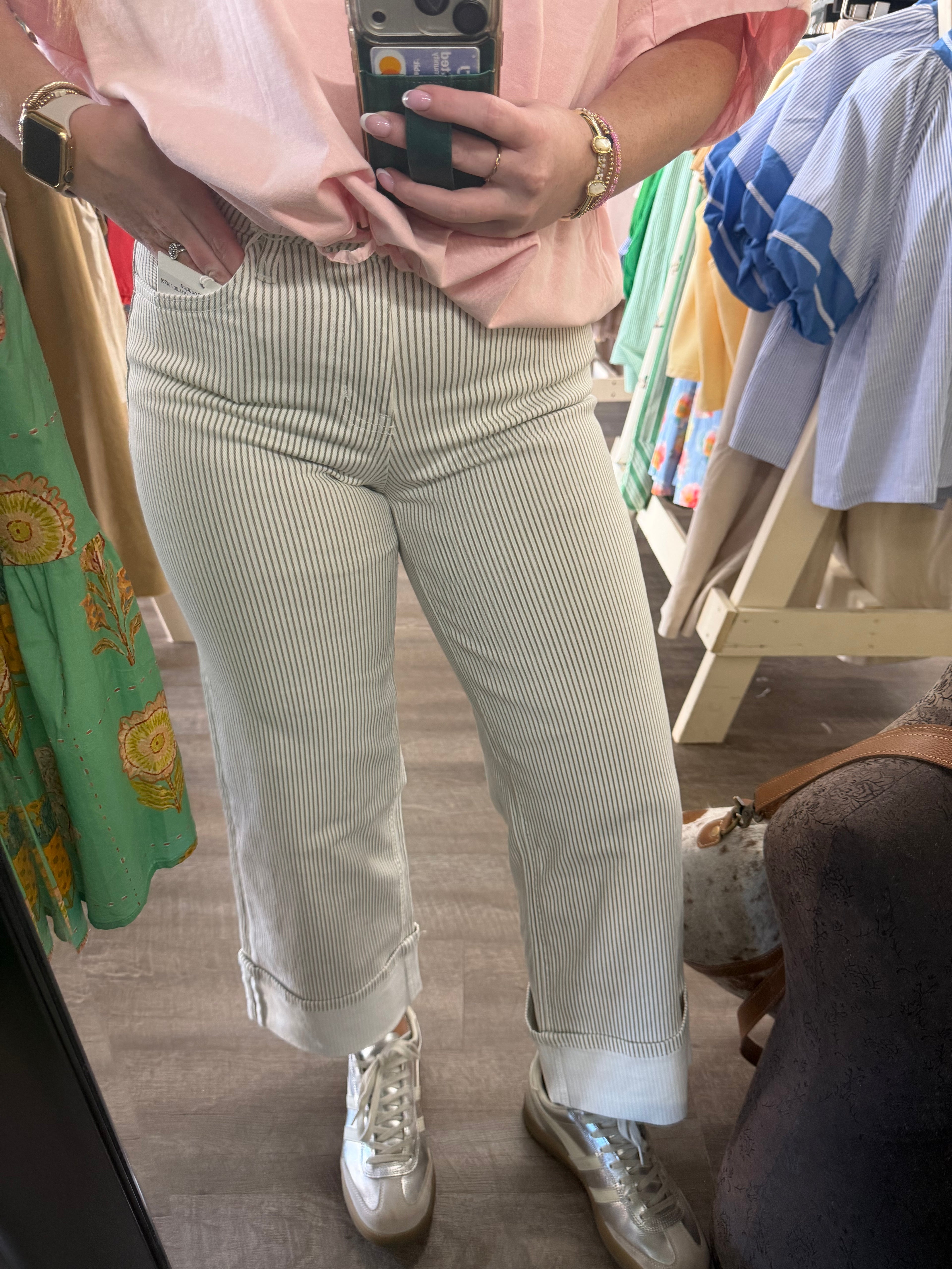 Striped Vervet Cuffed Wide