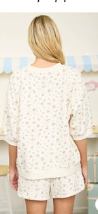 Floral Crew Neck Short Set