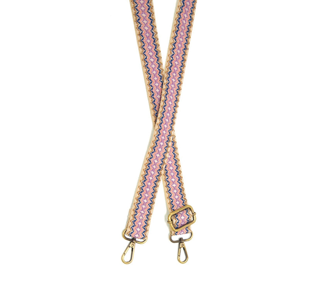 Neutral Abstract Vines Embroidered Guitar Strap