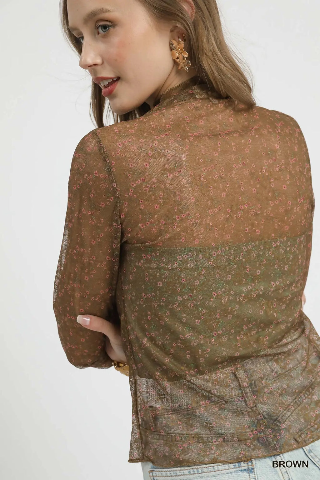 Brown Lace Top