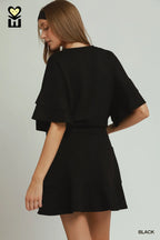 Black Luxe Knit Skort Set